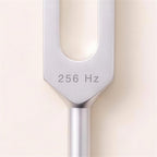 Close-up of the 256 Hz fork below the prongs, engraved 256 Hz.